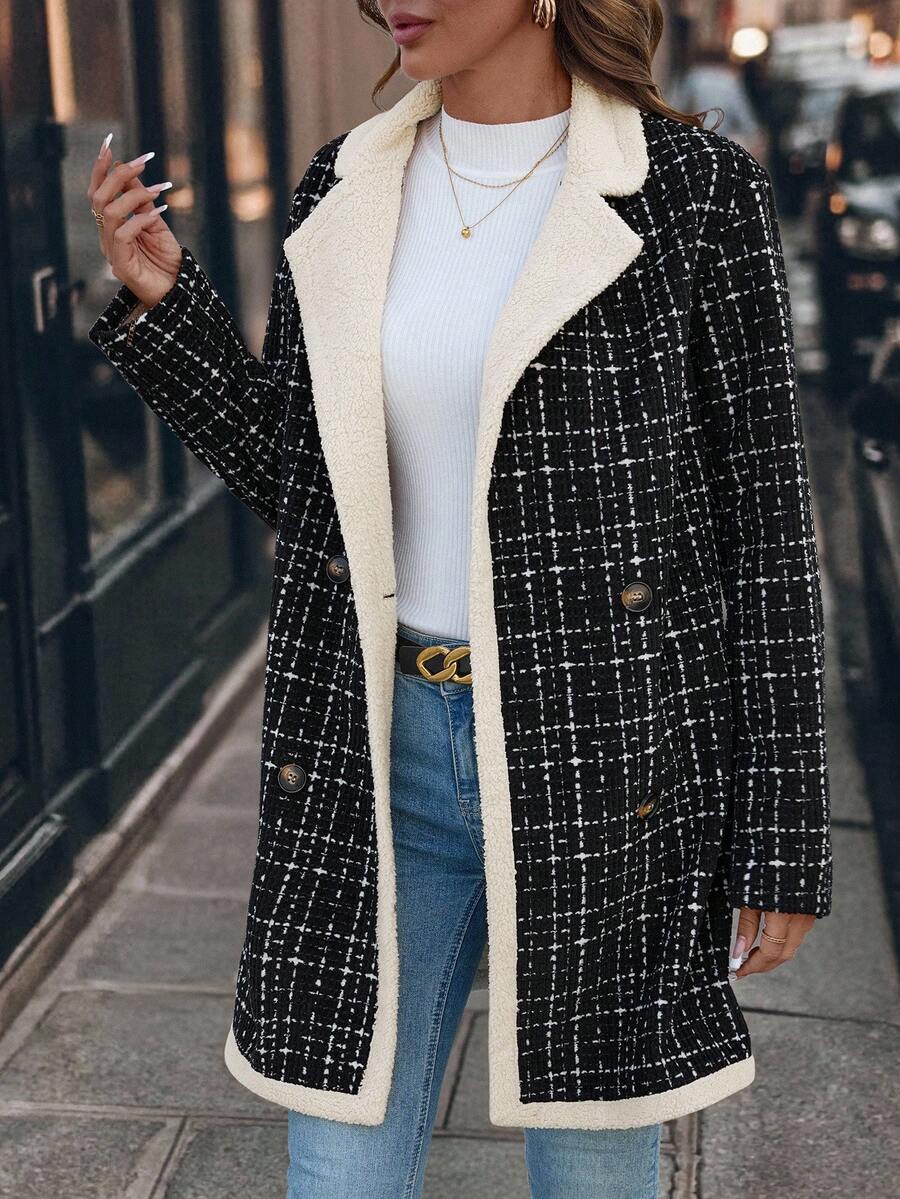 Ellevyn Women's Puff Patchwork Front Zip Casual Regular PU Jacket Autumn Winter Clothes For Womenchristmas Clothes For Women Winter Clothes For Women Cozy Fall And Winter Clothes For Women New Year Clothes  Thanksgiving Outfit For Women Elegant Party Clo