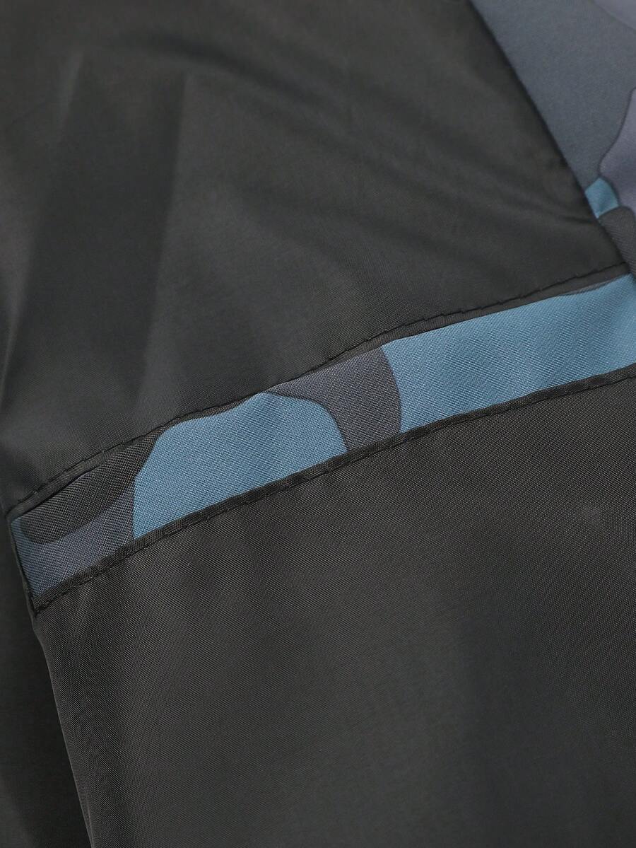 Men's Casual Water-Resistant Windproof Jacket With Letter Print, Versatile Camo Style For Outdoor Activities, Fashion Casual Wear For All Seasons, Fall
