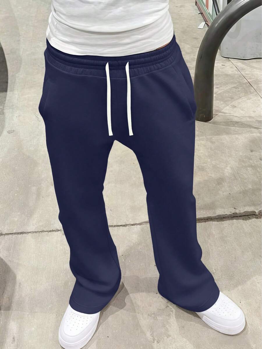 Men's Lightweight Knit Pants, Fashion Versatile Casual High Street Jogging Trousers, Oversized Loose Fit With Drawstring Waist And Pockets, Durable, Suitable For Autumn, Great Gift For Husband Or Boyfriend, Wear For Street, Commute, Outdoor, Vacation