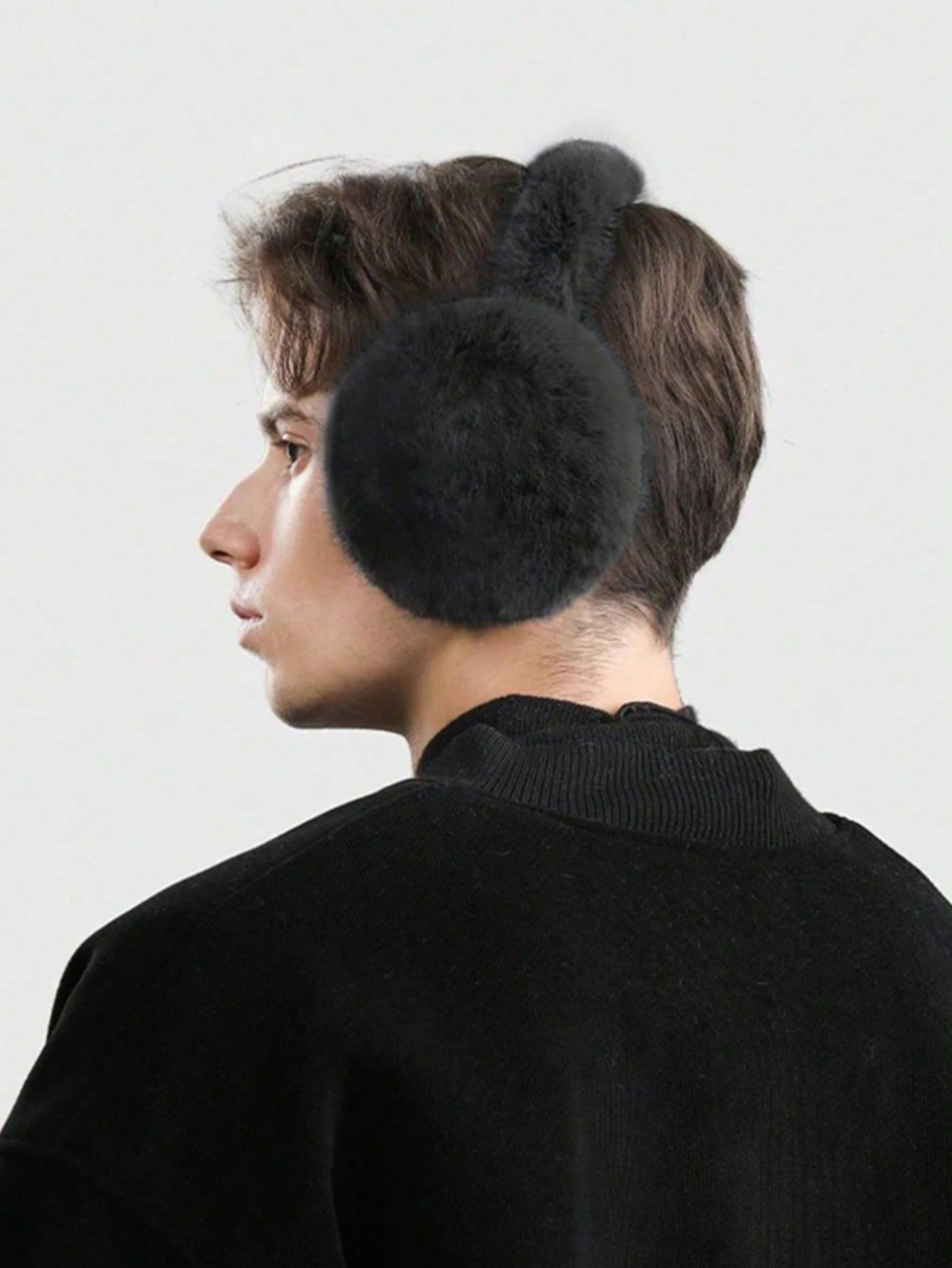 1 Piece Man Fashion Plush Earmuffs, Winter Earmuffs For Outdoor Cycling, Anti-Freeze, Thick And Warm, Earmuffs Suitable For Winter