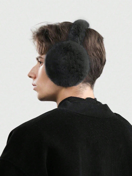 1 Piece Man Fashion Plush Earmuffs, Winter Earmuffs For Outdoor Cycling, Anti-Freeze, Thick And Warm, Earmuffs Suitable For Winter