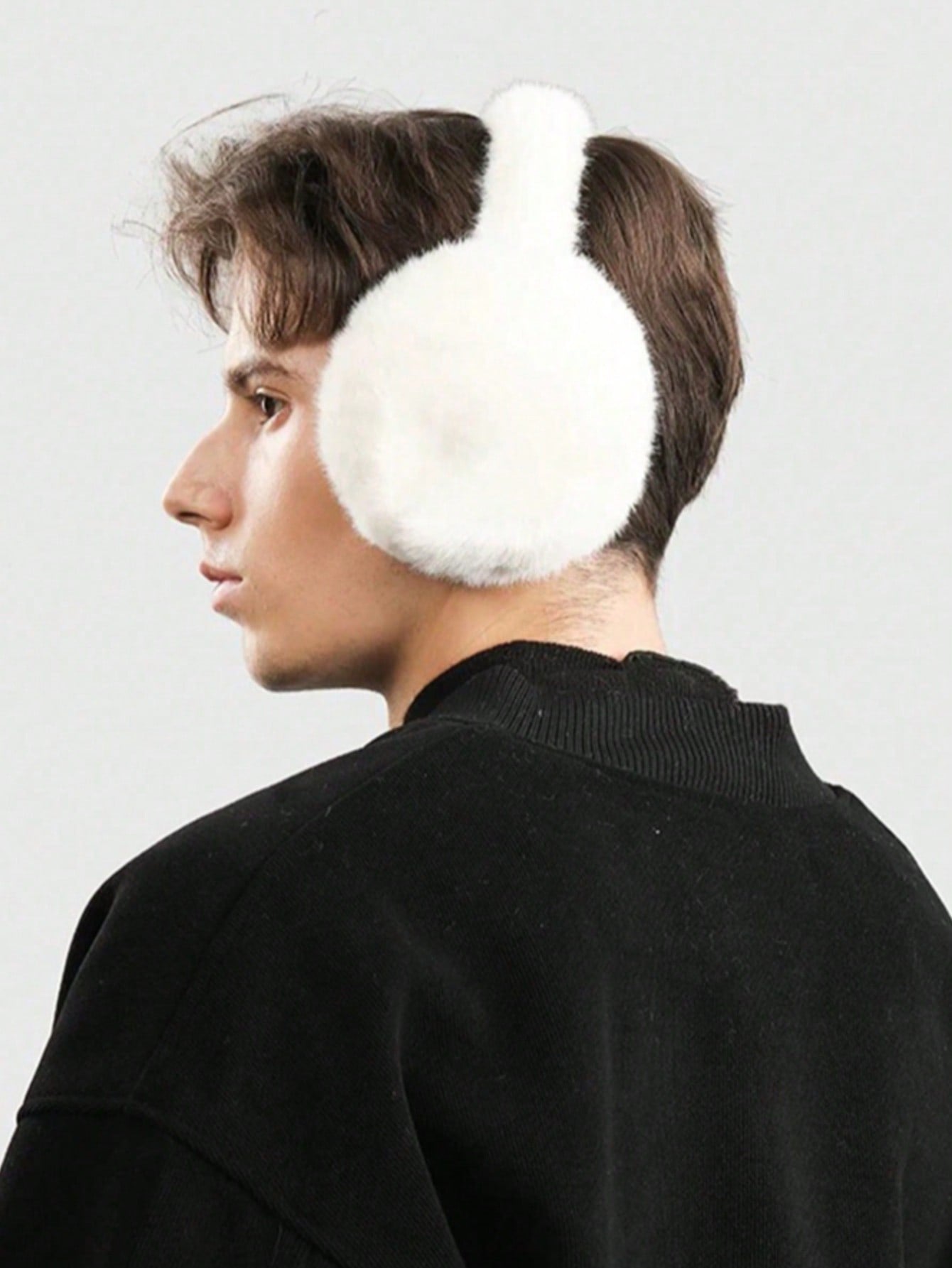 1 Piece Man Fashion Plush Earmuffs, Winter Earmuffs For Outdoor Cycling, Anti-Freeze, Thick And Warm, Earmuffs Suitable For Winter