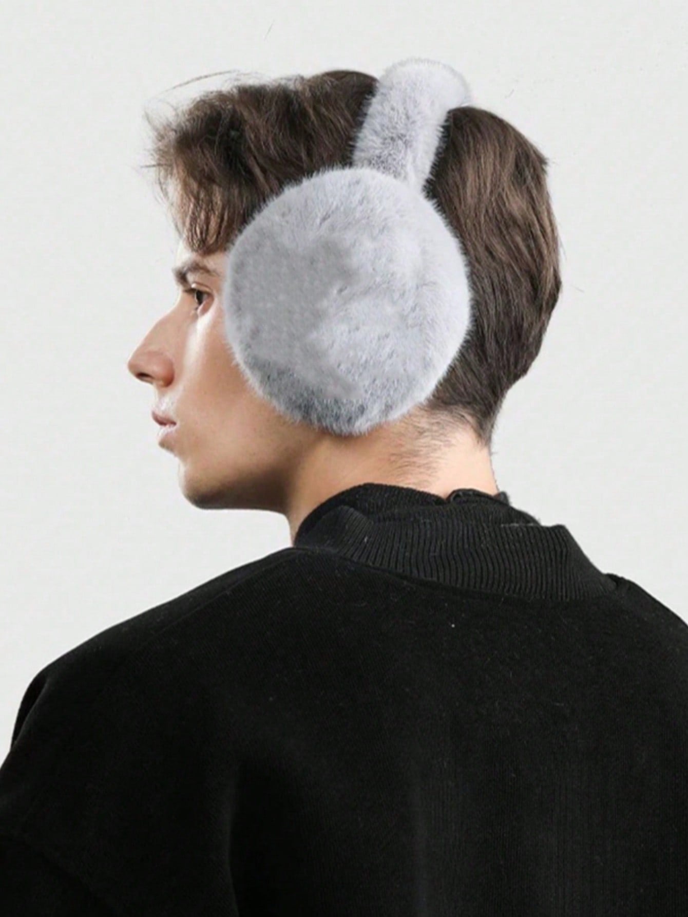 1 Piece Man Fashion Plush Earmuffs, Winter Earmuffs For Outdoor Cycling, Anti-Freeze, Thick And Warm, Earmuffs Suitable For Winter
