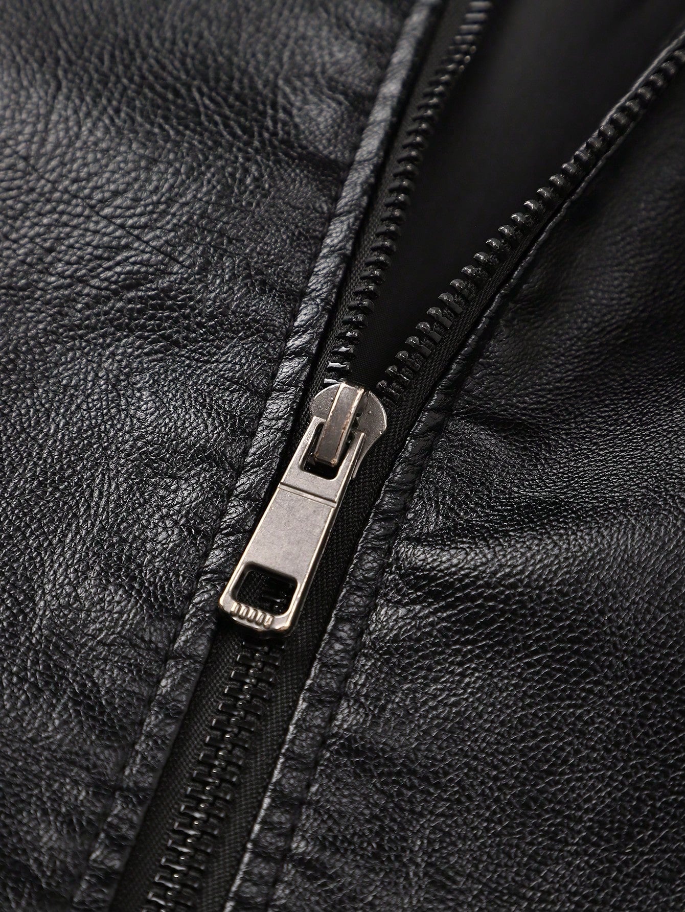 Men's PU Leather Jacket Bomber Coat, Thin Printed Stylish Long Sleeve Outerwear For Spring & Autumn