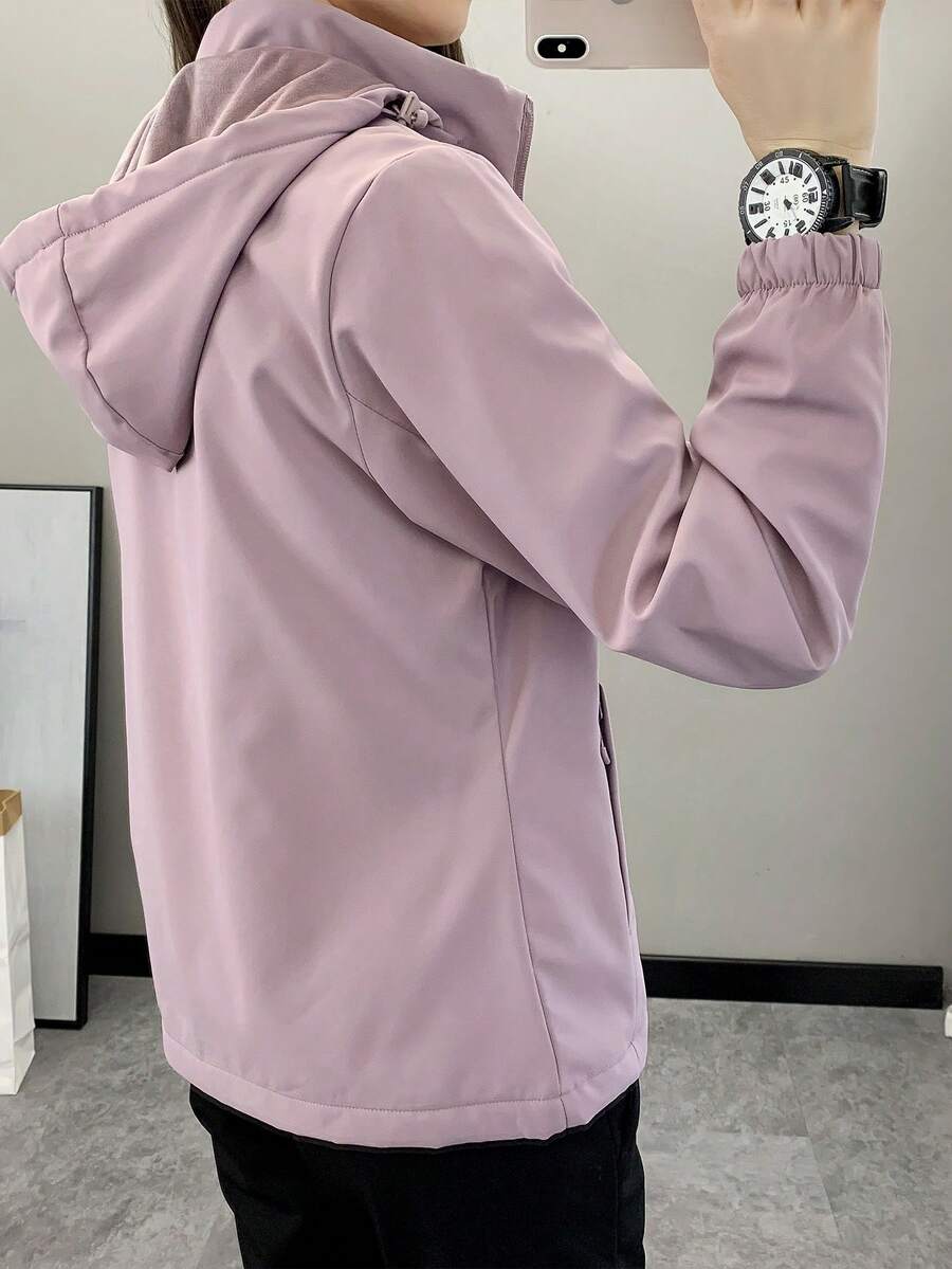Minimalist Casual Outdoor Softshell Fleece Jacket For Women, Windproof Water-Resistant Breathable Warm Mountaineering Sportswear, Suitable For Hiking, Running, Trekking, Winter