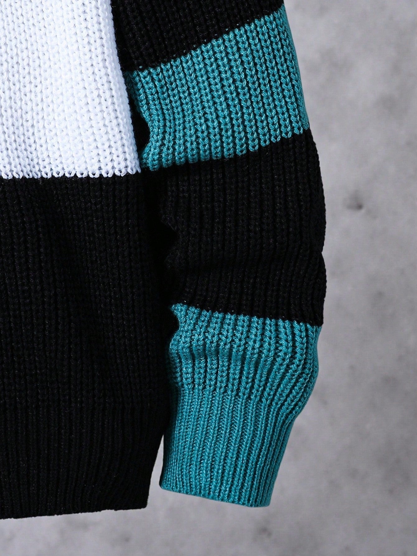 1pc Boys' Pullover Sweater, Classic Color Block Round Neck Loose Casual Style, Bright Colors, Neat Hem