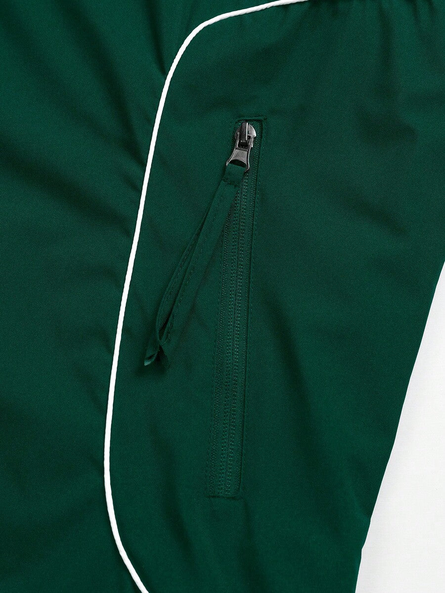 Manfinity EMRG Men's Casual Zip-Up Hooded Outdoor Windbreaker Jacket, Autumn, Perfect Holiday Gift For Boyfriend