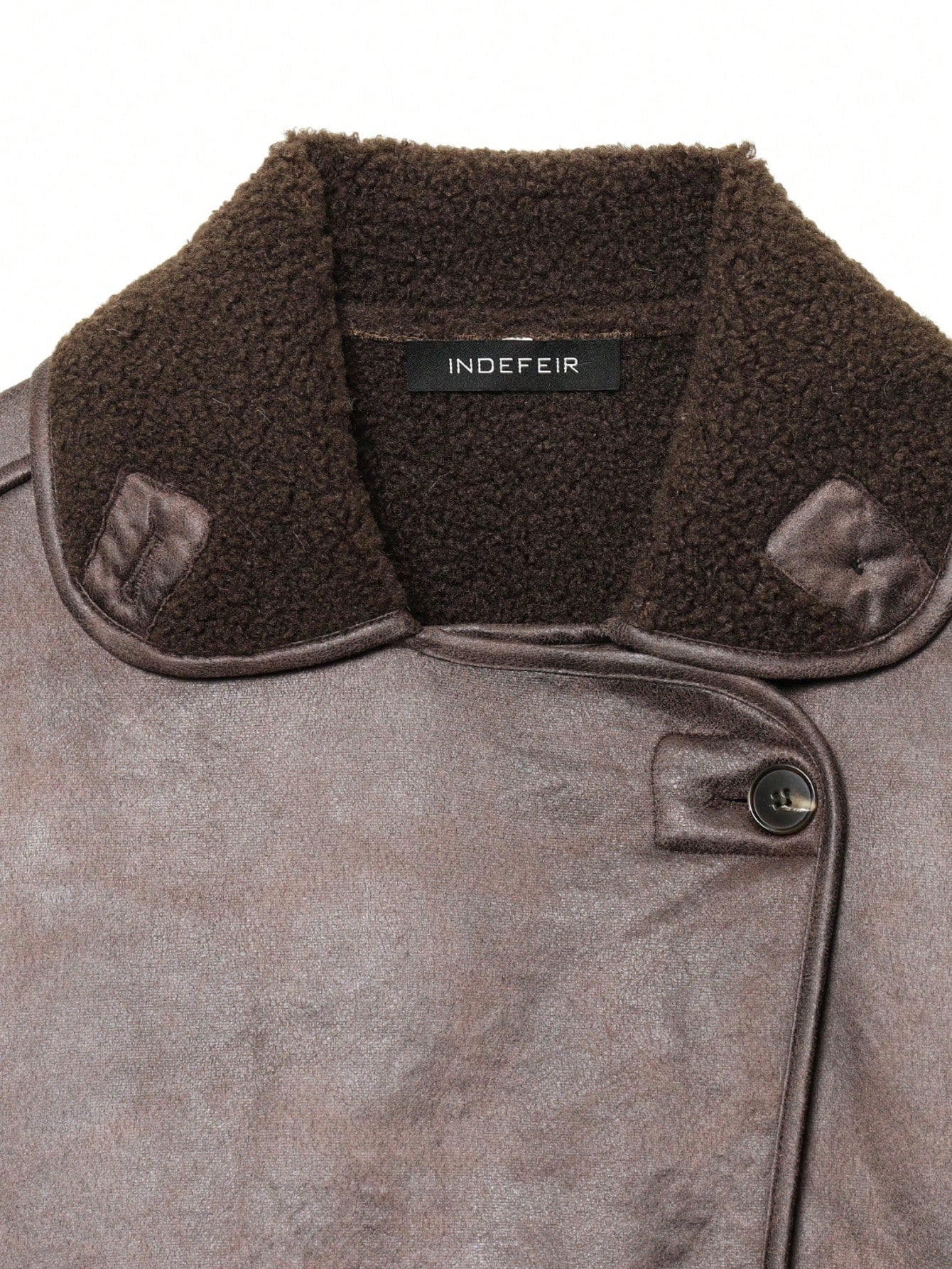 DEEKA Women Autumn/Winter Faux Fur Collar Reversible Fleece Jacket