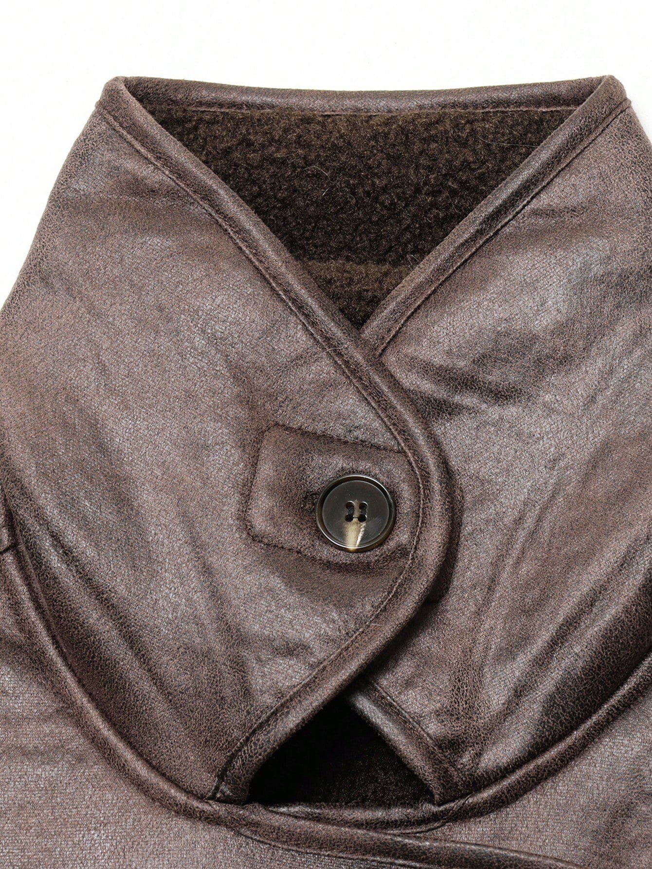 DEEKA Women Autumn/Winter Faux Fur Collar Reversible Fleece Jacket