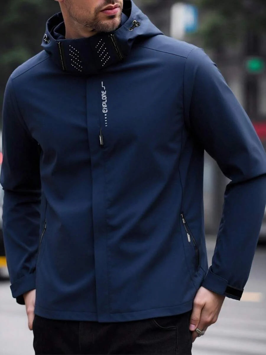 Outdoor Men Assault Jacket, Hooded, Windproof, Waterproof, Stain-Resistant Mountaineering Jacket With Detachable Hood