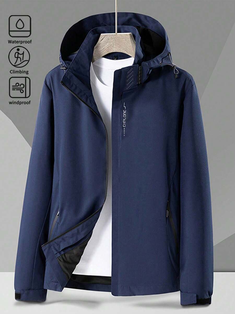 Outdoor Men Assault Jacket, Hooded, Windproof, Waterproof, Stain-Resistant Mountaineering Jacket With Detachable Hood