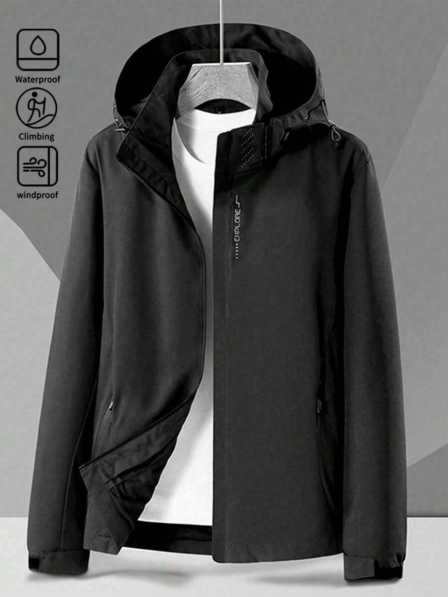 Outdoor Assault Jacket For Men, Hooded Windproof, Waterproof, Stain Resistant Mountaineering Jacket With Detachable Hood