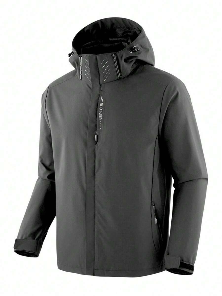 Outdoor Assault Jacket For Men, Hooded Windproof, Waterproof, Stain Resistant Mountaineering Jacket With Detachable Hood