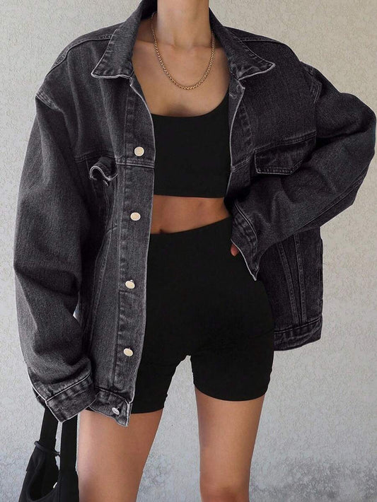 DAZY Women's Loose Fit Denim Jacket And Coat