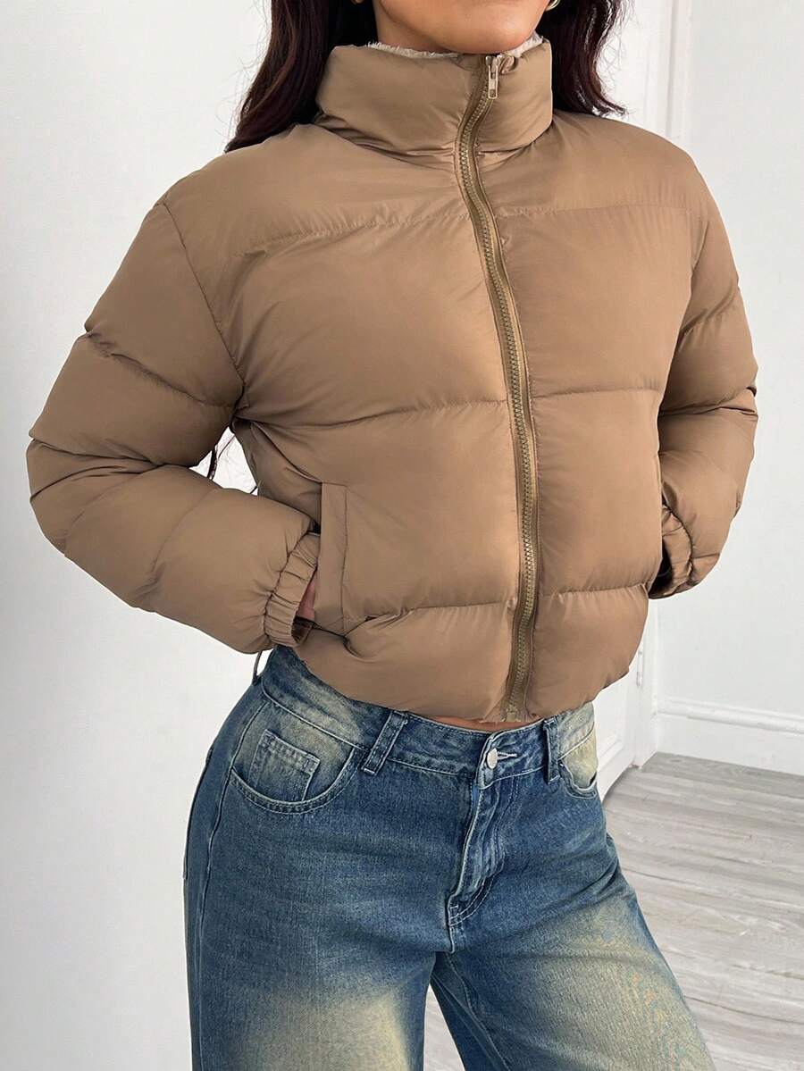 PETITE Women's Warm Thermal Lined Zip-Up Padded Coat, Winter,Cozy Fall And Winter Clothes For Women