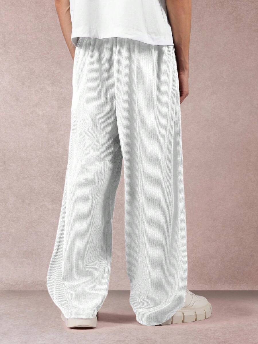 SUMWON Wide Leg Corduroy Pants High Waist Pleated Casual Fall Winter Trousers Relaxed Fit Comfort Straight Baggy Streetwear Bottoms
