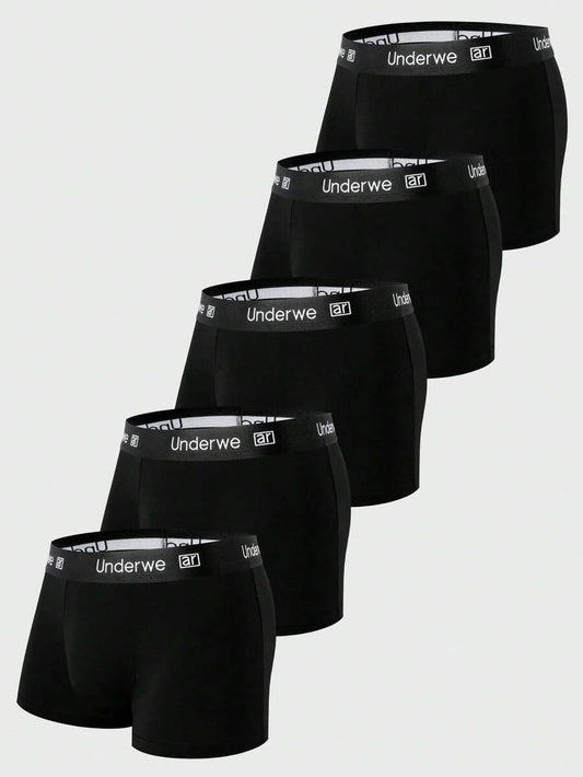 5pcs Men Breathable Stretch Briefs Shorts Set, Sexy Design