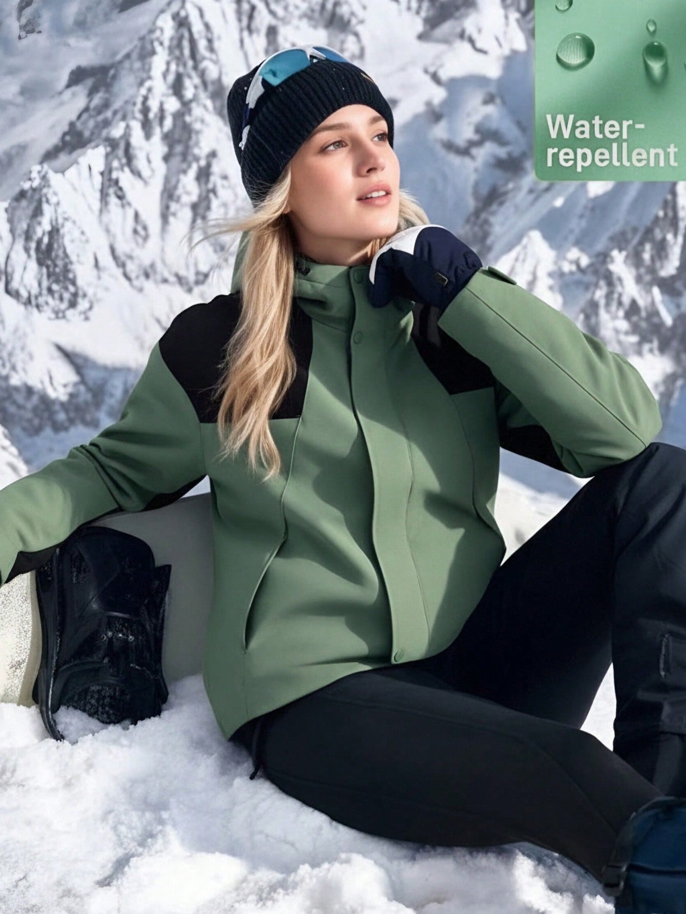 Women's Outdoor Softshell Jacket, Hooded, Zipper Pockets, Adjustable Cuffs, Windproof And Waterproof, Suitable For Hiking, Trekking, Skiing