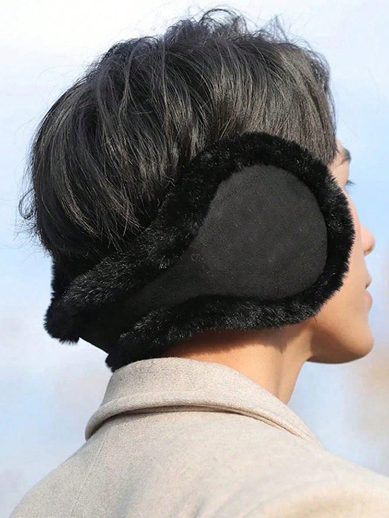 1pc New Rear-Wearing Ear Muffs, Winter Student Ear Warmers, Unisex Autumn/Winter Soft, Elastic, Warm Ear Covers, Outdoor Skiing, Running, Cycling Wind