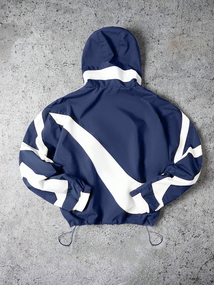 PAVTROS Manfinity Streetrush Men's Casual Colorblock Patchwork Design Jacket