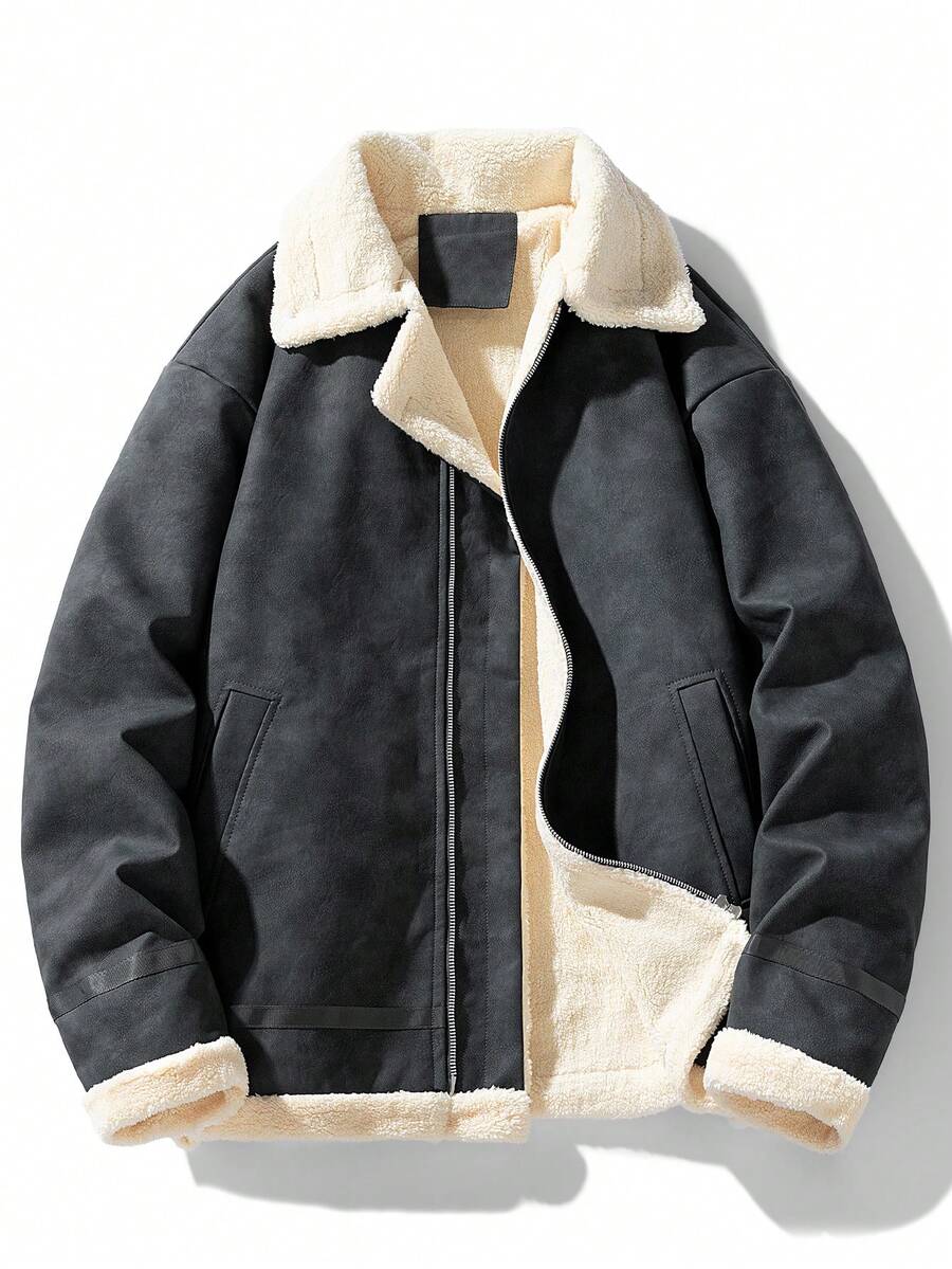 Men's Old Money Thickened Tie Dyed Fleece Lined Jacket, Fall Winter