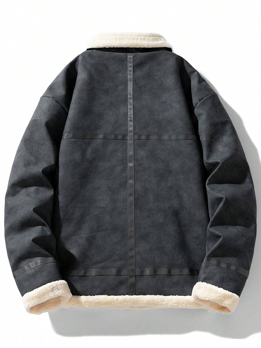 Men's Old Money Thickened Tie Dyed Fleece Lined Jacket, Fall Winter