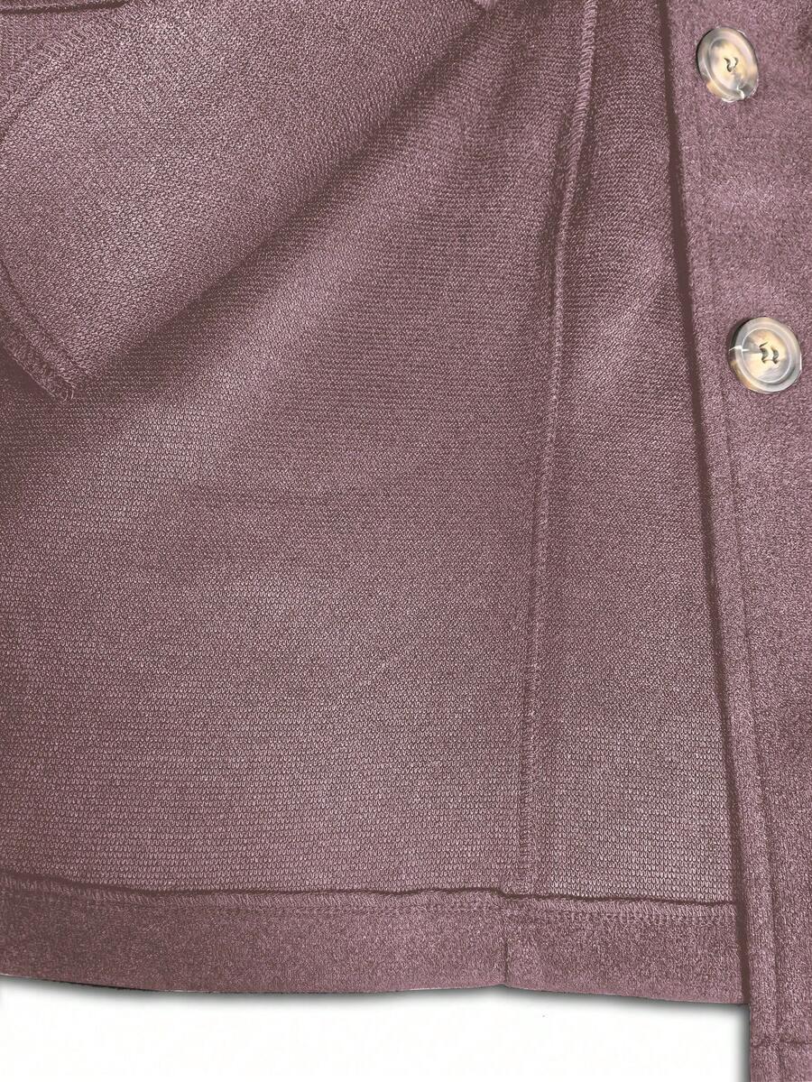 EMERY ROSE Black Lapel Button Decor Waist Cinched Mid-Length Women Overcoat
