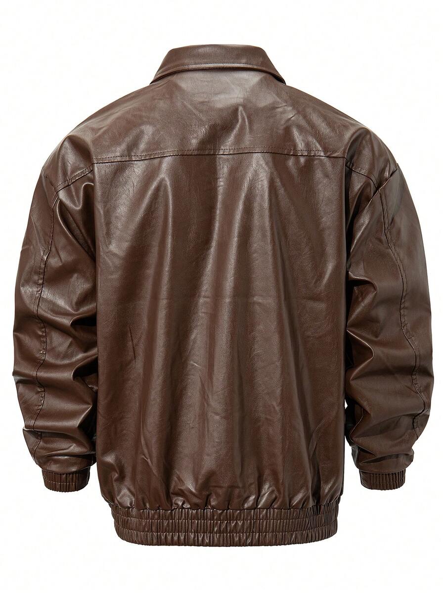 Men's Casual Loose Fit Business Leather Jacket, Fall/Winter
