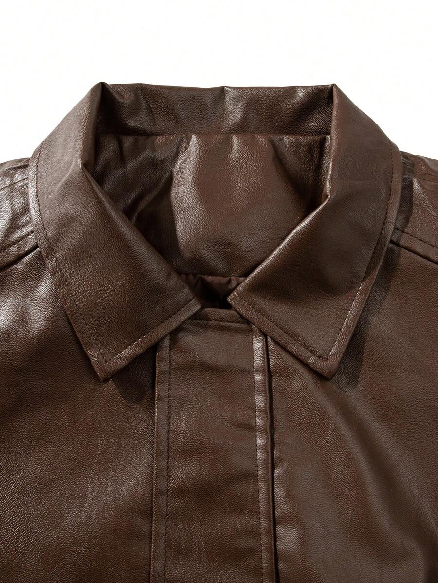 Men's Casual Loose Fit Business Leather Jacket, Fall/Winter