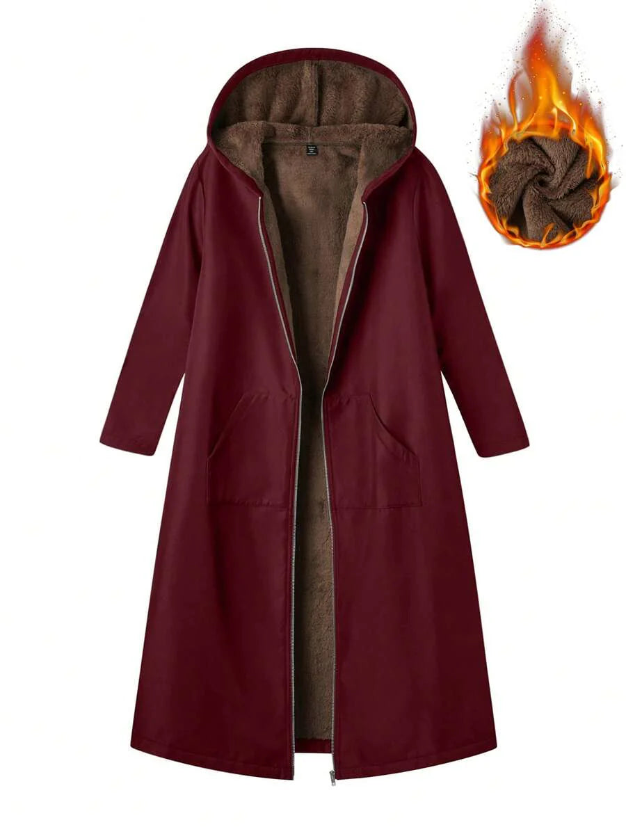 Lunelith  Lunessa Women's Fluffy Hooded Long Regular Coat Fall Winter Cloth For Women