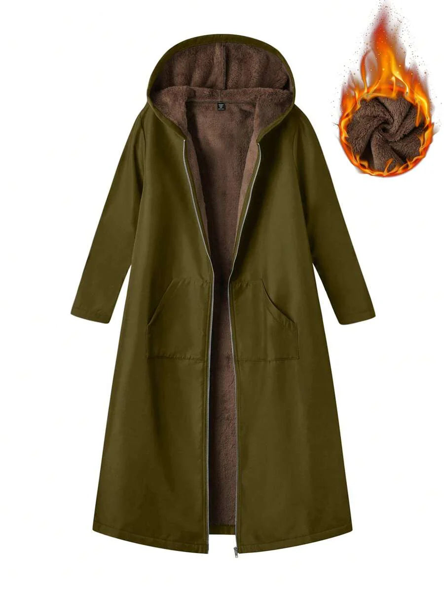 Lunelith  Lunessa Women's Fluffy Hooded Long Regular Coat Fall Winter Cloth For Women