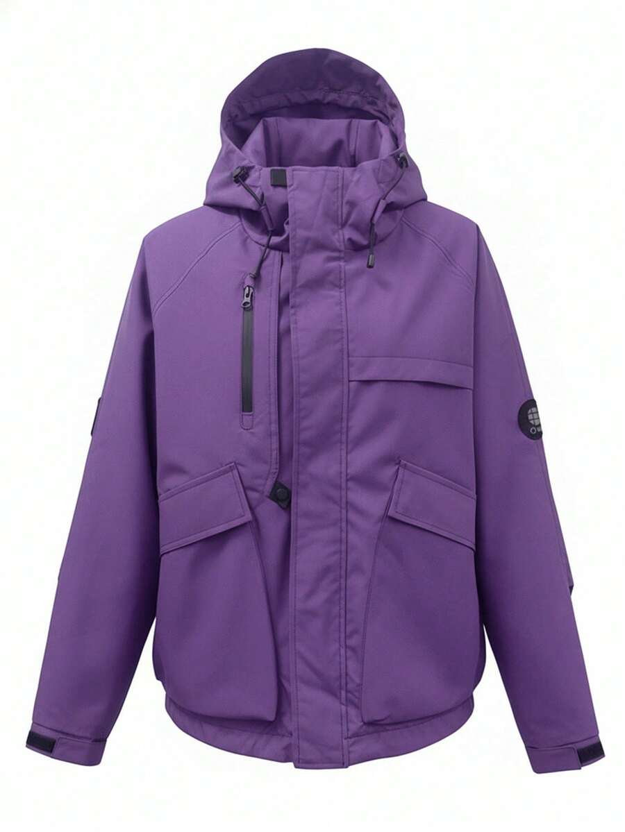 Women's Outdoor Waterproof Hooded Jacket - Warm Windproof Softshell Cargo Coat