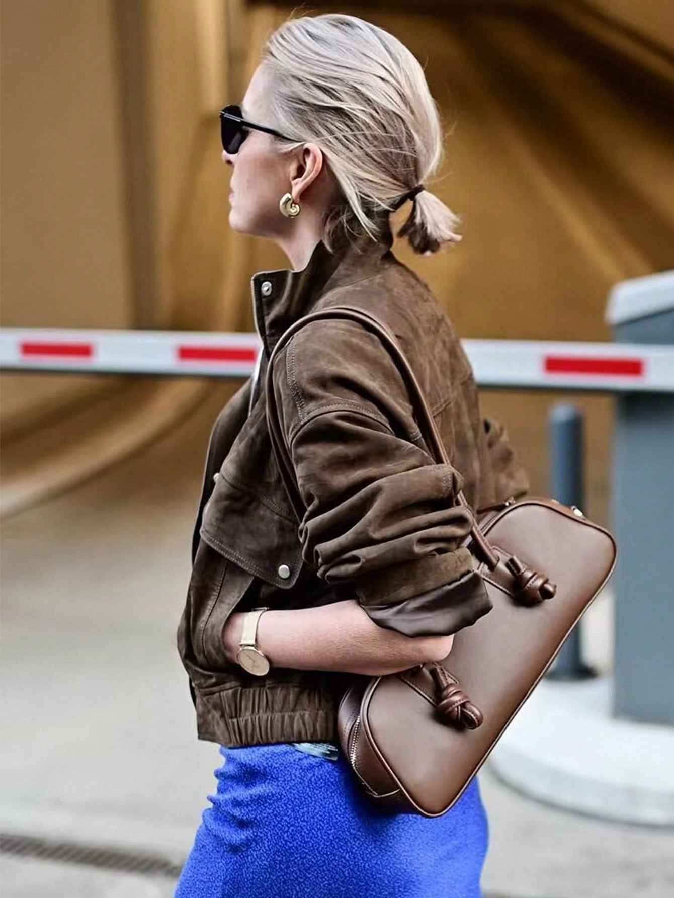 MUMRAP Women Solid Casual Stand Collar Bomber Chamois Jacket