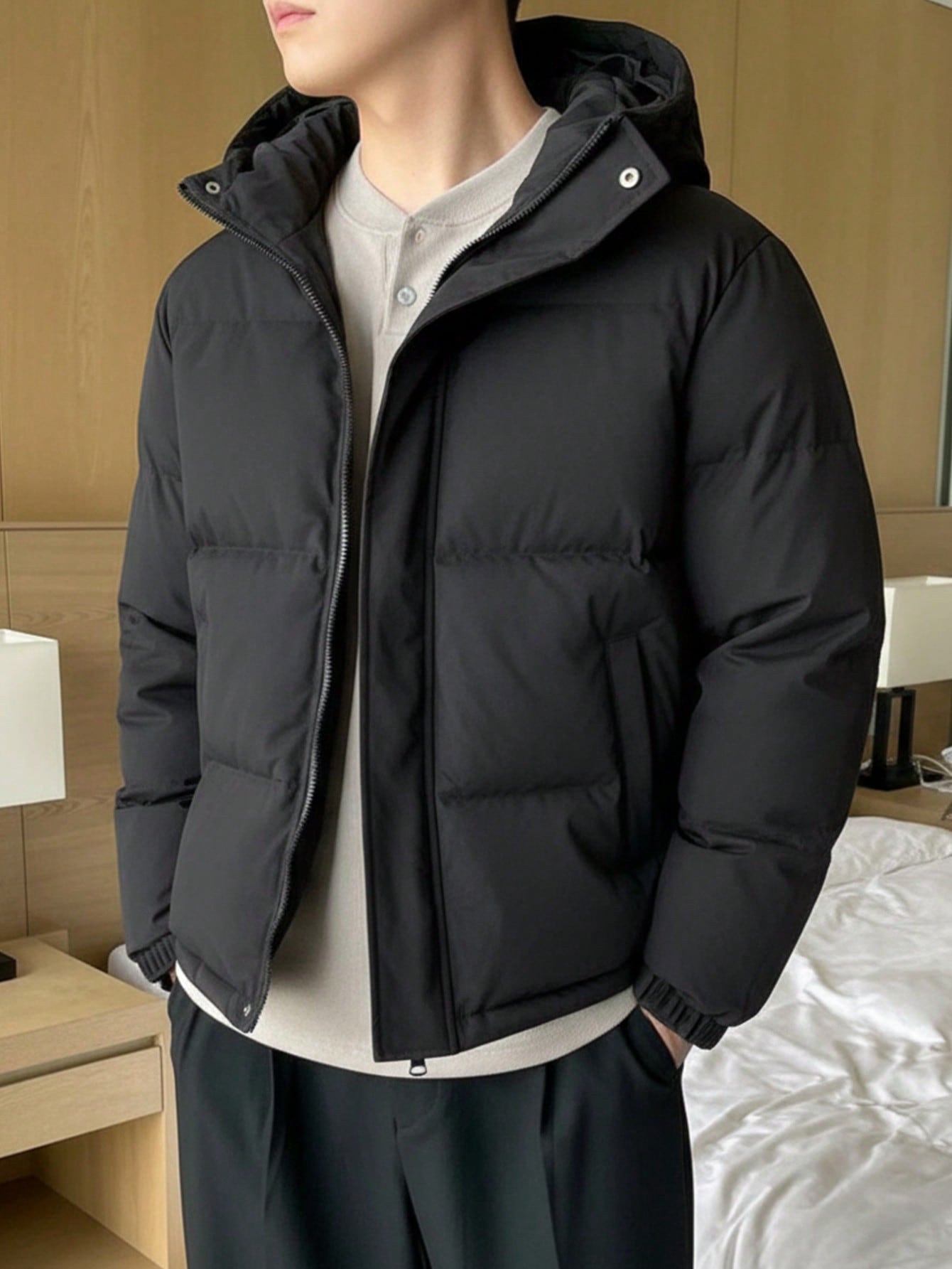 1pc Boys & Teens Casual Comfortable Jacket, Outdoor Hooded Cardigan Coat, Thick Warm Windproof For Autumn/Winter