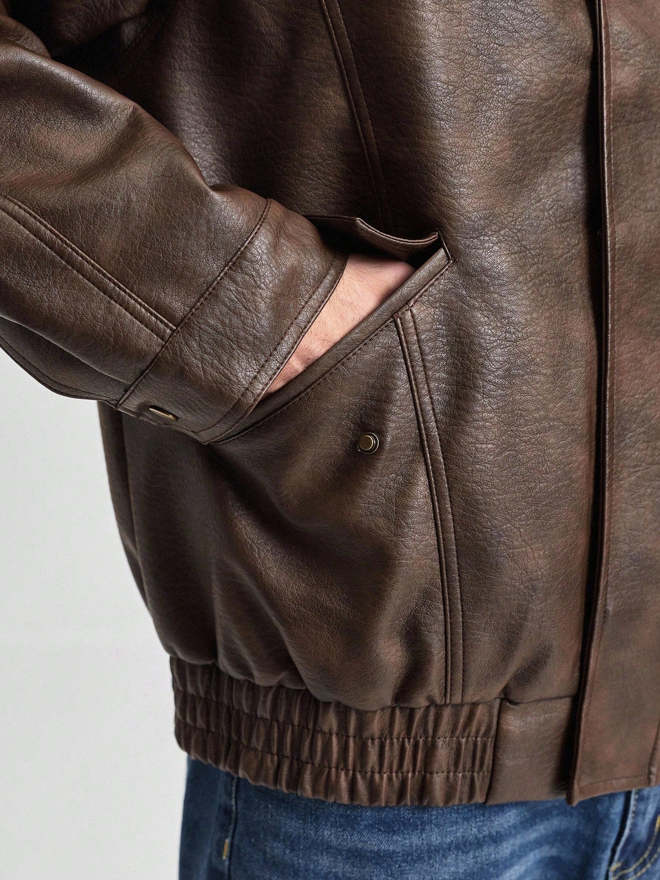 OFFICEAU Men's Old Money Men Jacket Leather Coat