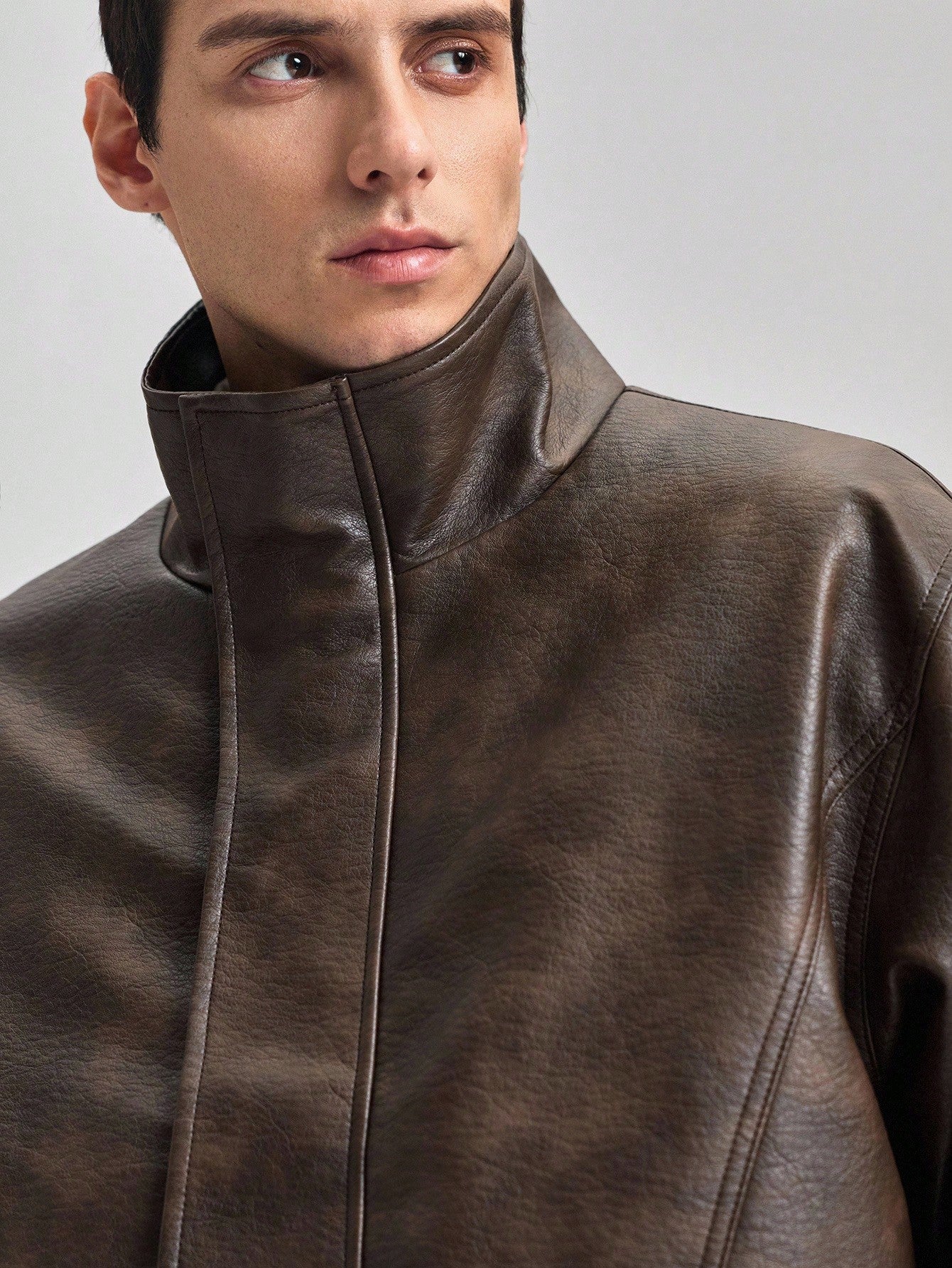 OFFICEAU Men's Old Money Men Jacket Leather Coat