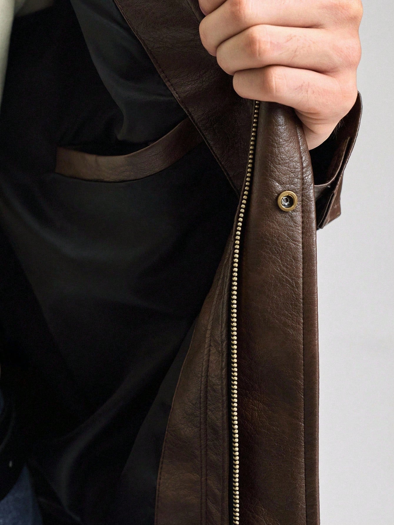 OFFICEAU Men's Old Money Men Jacket Leather Coat