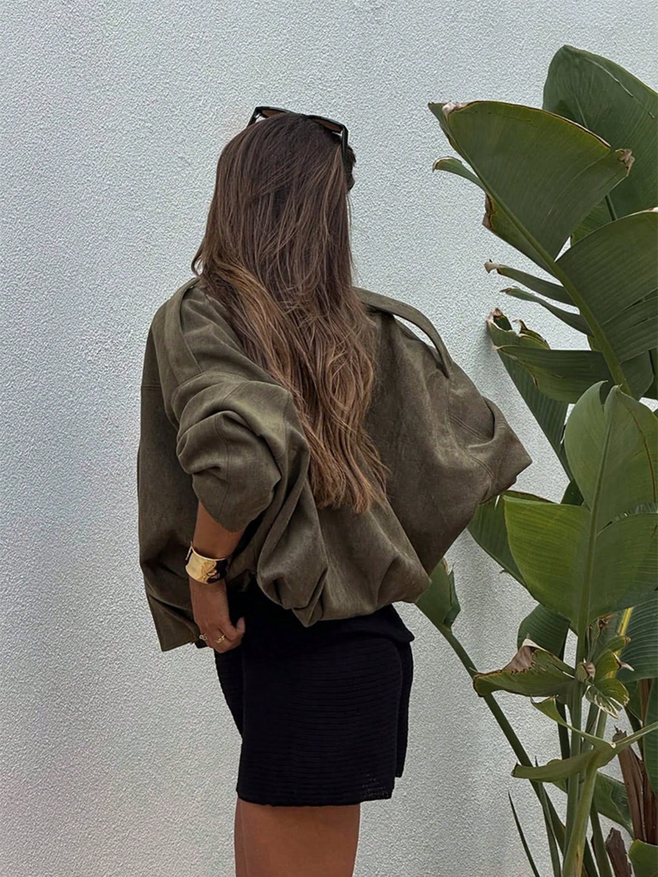 Dirty Martini Green Suede Bomber Jackets Women Long Sleeve Zipper Oversized Jackets Fashion 2025 Fall Winter Casual Streetwear Outwears Christmas Outfit