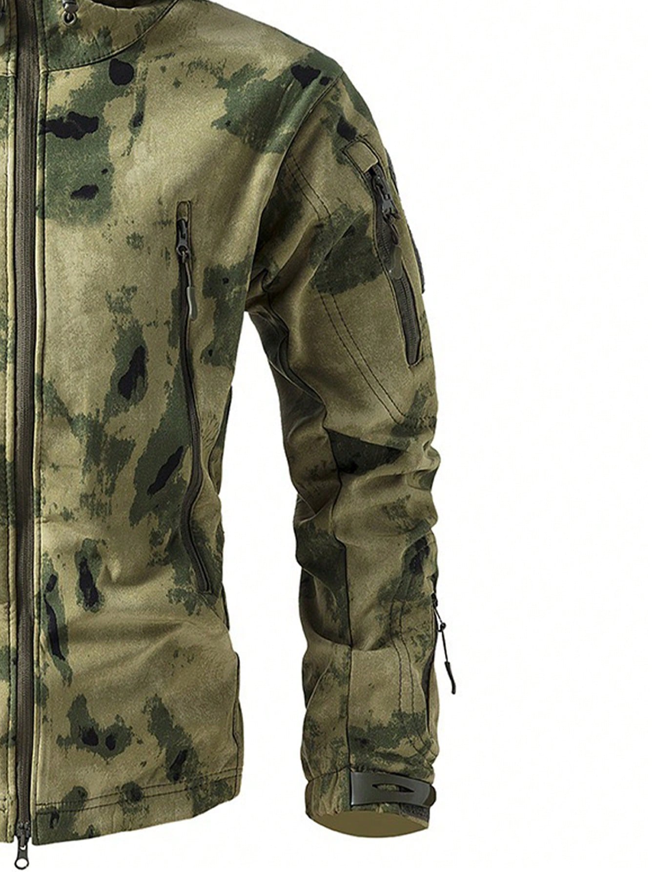 Men's Thermal Lined Casual Sports Jacket, Windproof Waterproof Outdoor Camouflage Softshell Coat, Autumn/Winter, Fleece