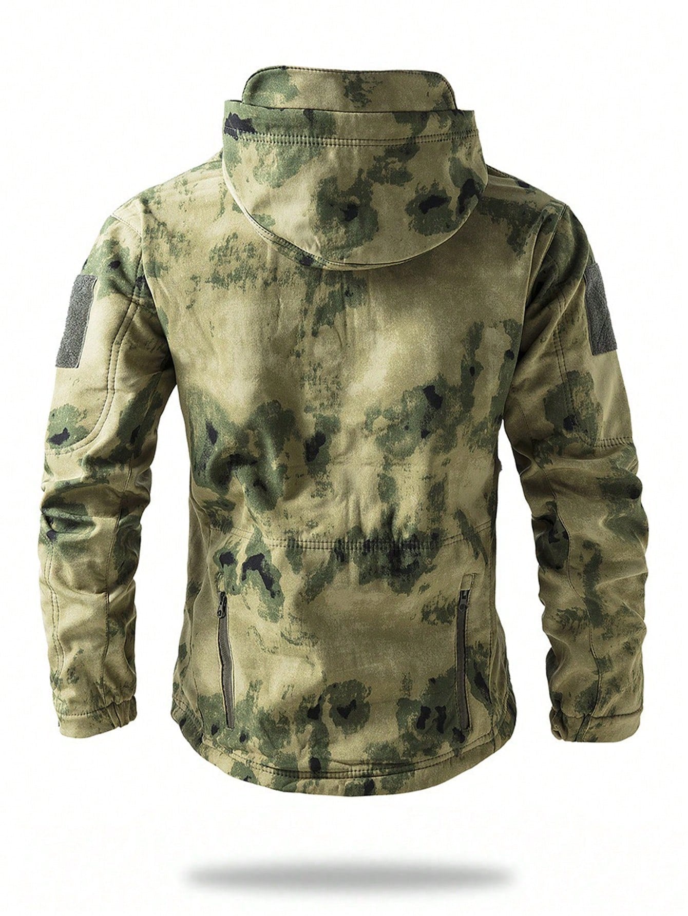 Men's Thermal Lined Casual Sports Jacket, Windproof Waterproof Outdoor Camouflage Softshell Coat, Autumn/Winter, Fleece