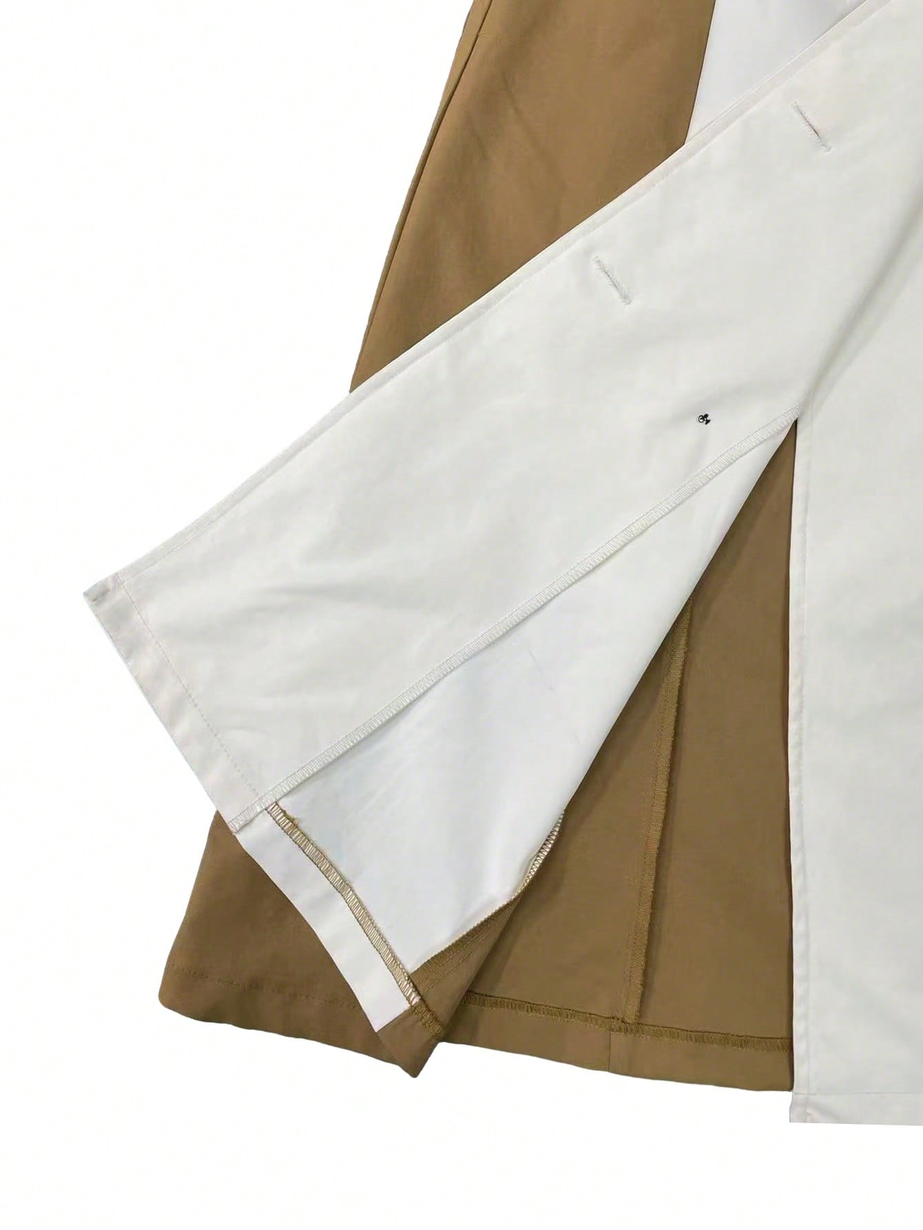 GlowEve Women's Fashion Casual Contrast Color Double-Breasted Belted Trench Coat
