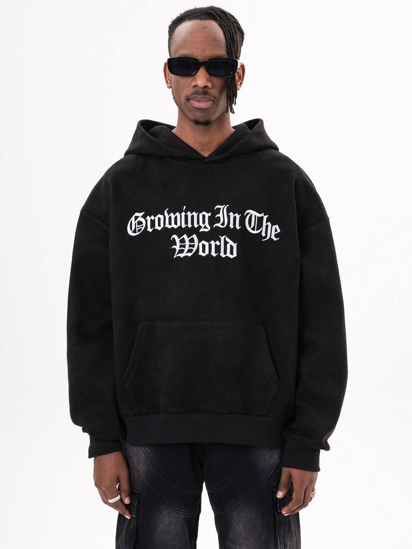 MT99 Suede Series American Gothic Letter Embroidery Couple Casual Loose Pullover Sweatshirt, Versatile And