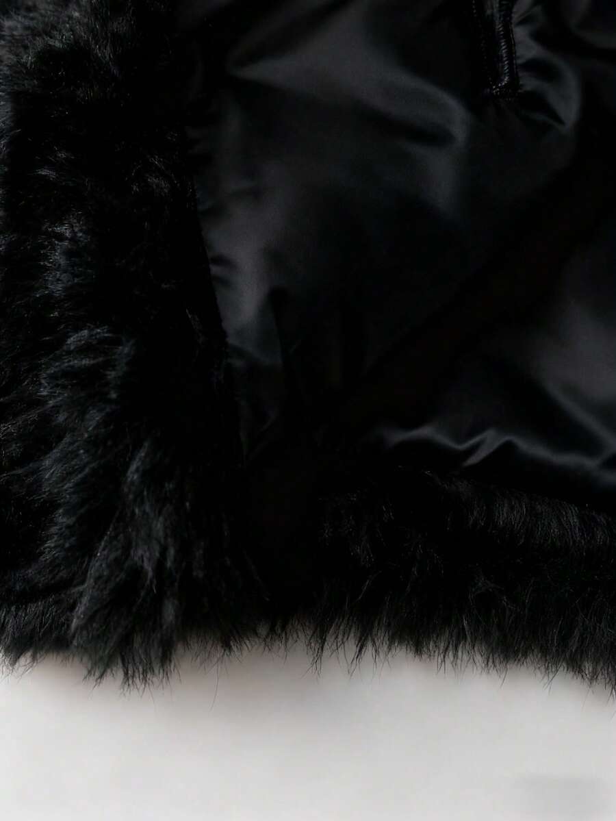 Franclia Women's Solid Color Faux Fur Jacket, Fashionable For Autumn/Winter