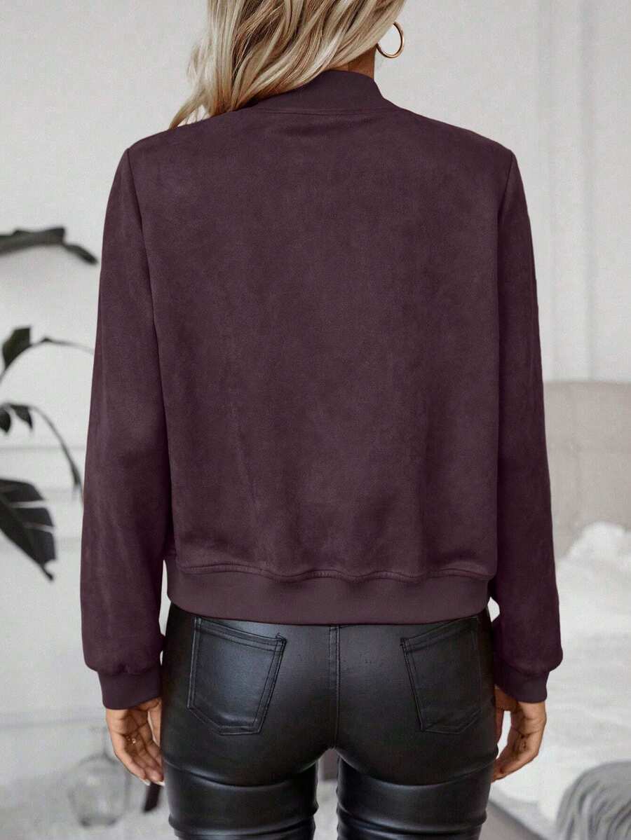 Calvaya Zip Up Bomber Jacket Fall Winter Cloth For Women