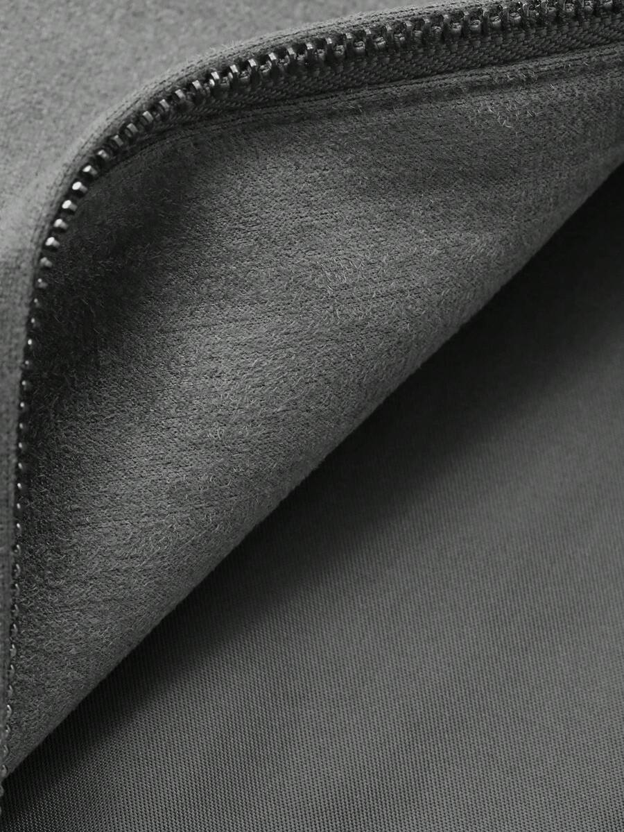 DAZY Men's Solid Black Suede Fleece Jacket And Coat, Autumn, Grunge