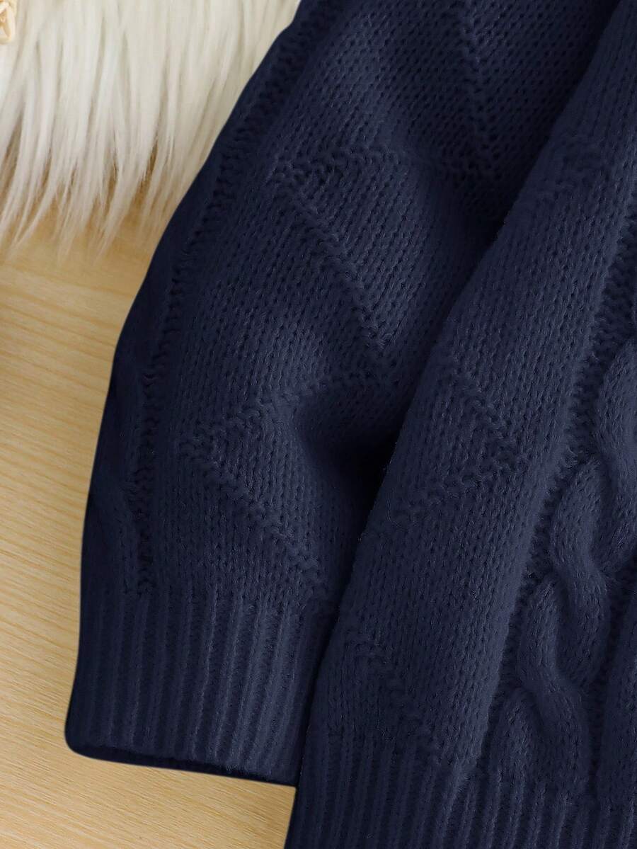 1pc Young Boys' Casual Comfortable Solid Color Versatile Loose Fit Turtleneck Sweater