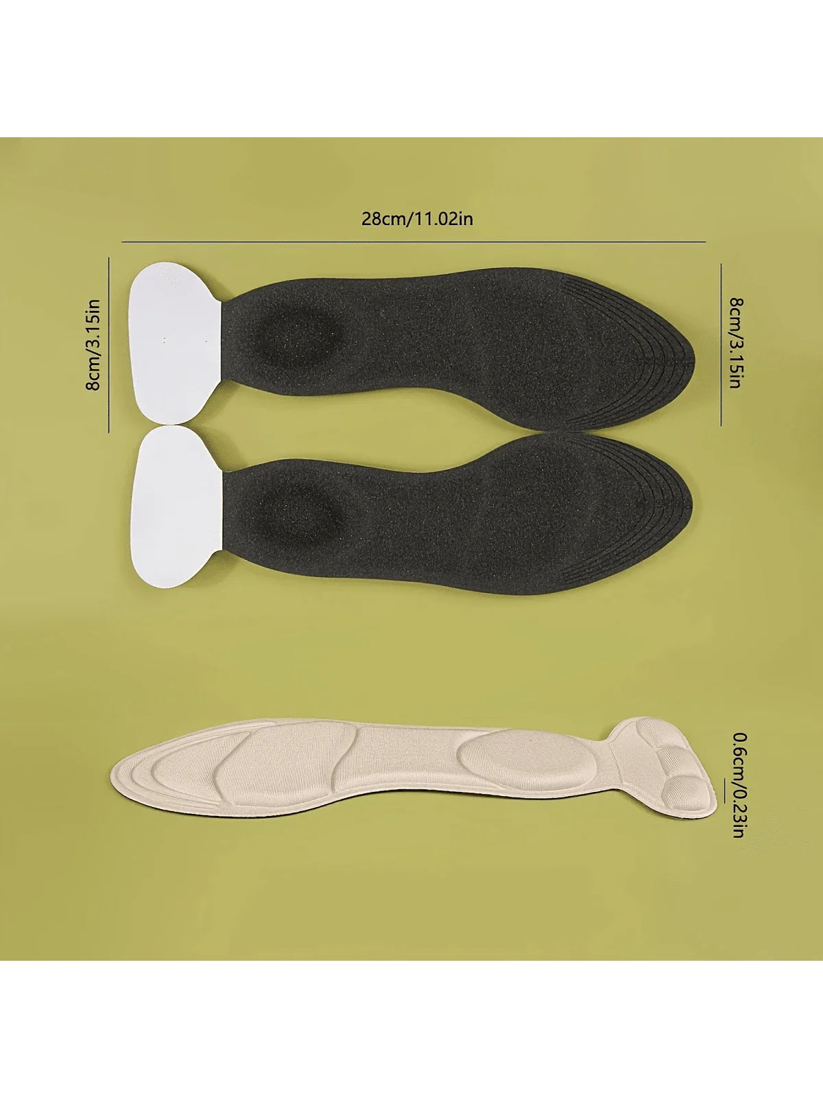 2-In-1 Breathable Insole, For High Heels, Thick