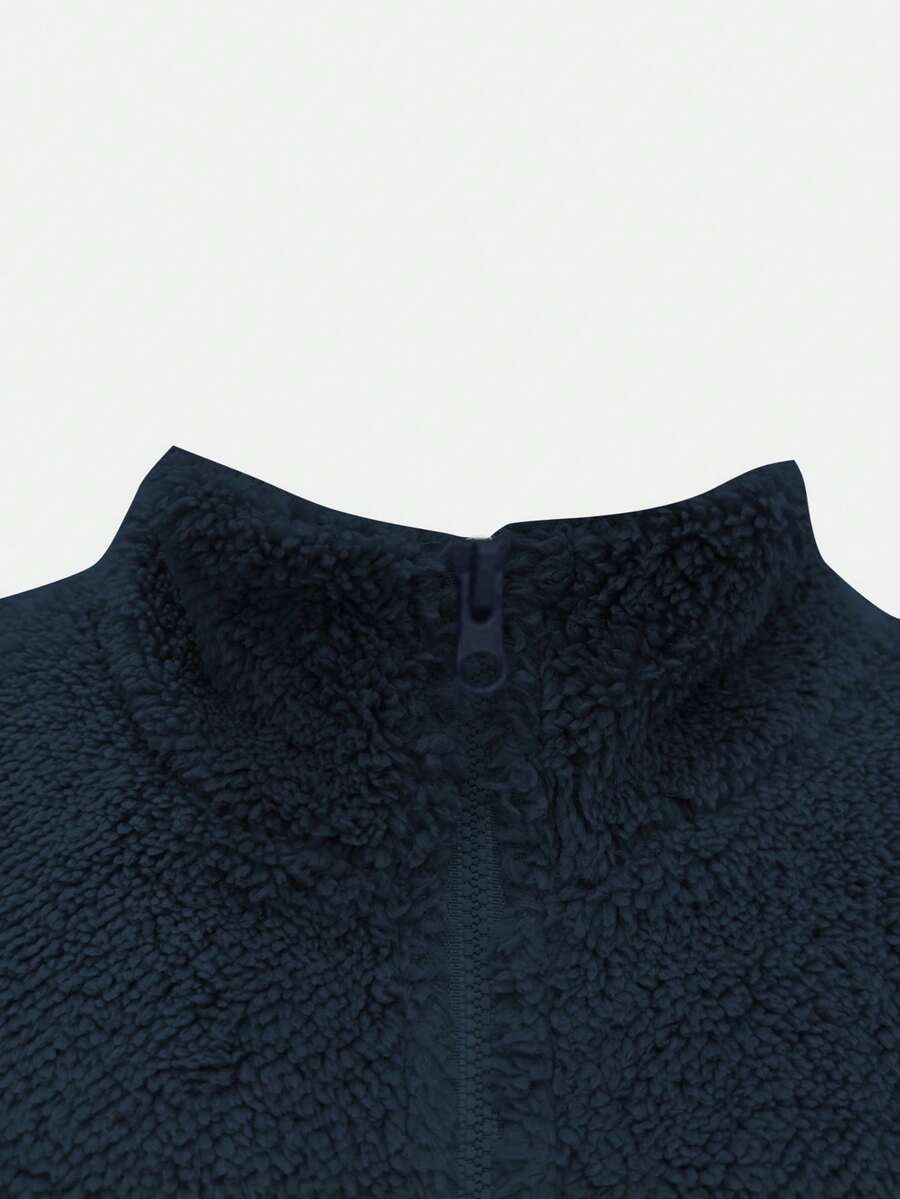 Women's Solid Color Thick Warm Double-Sided Fleece Zip-Up Jacket, Winter