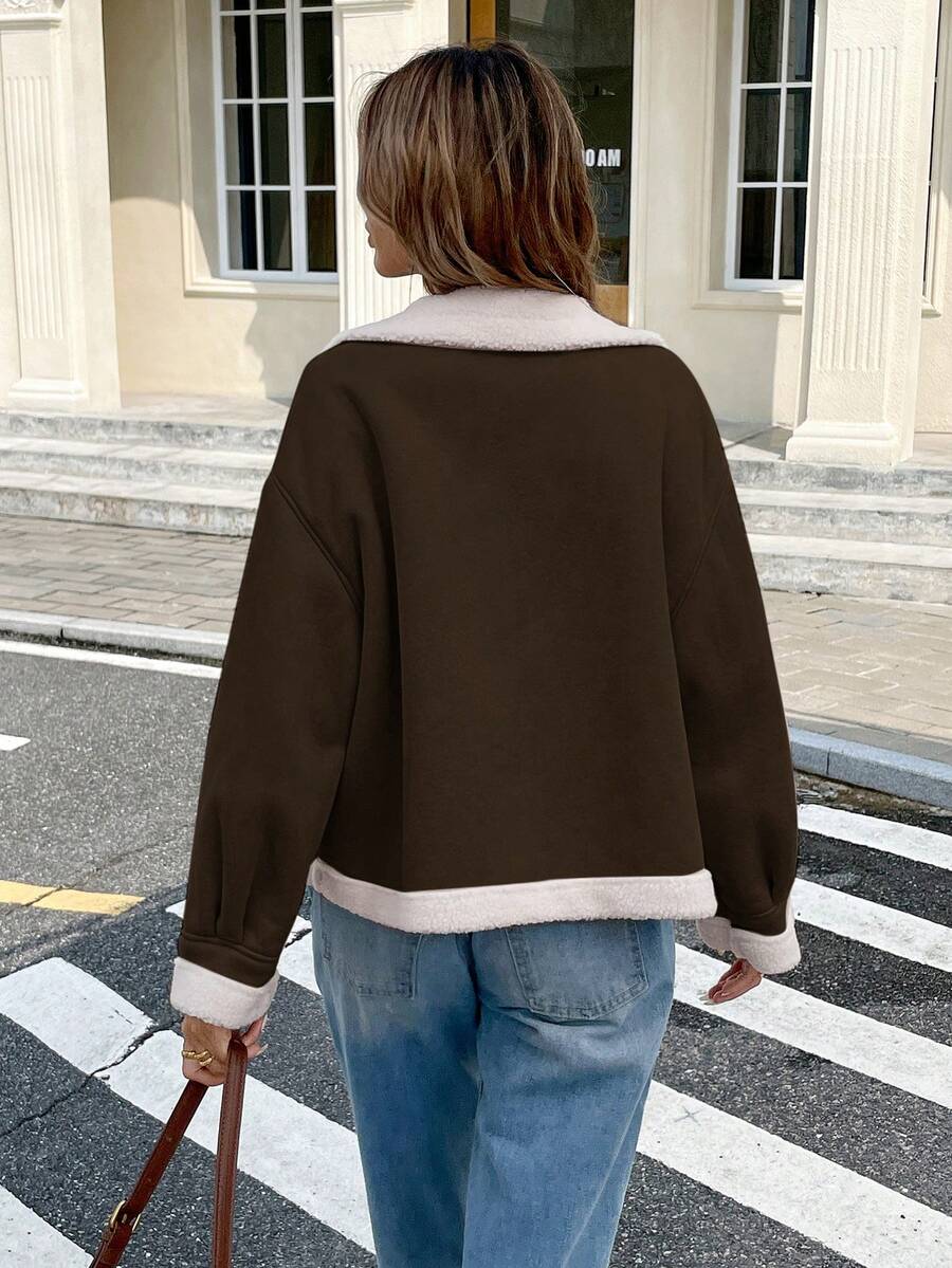 Serisse Winter Women Jacket Women's Loose Fit Zip-Up Collar Thermal Lined Casual Jacket For Fall/Winter Winter Women Coat Jacket