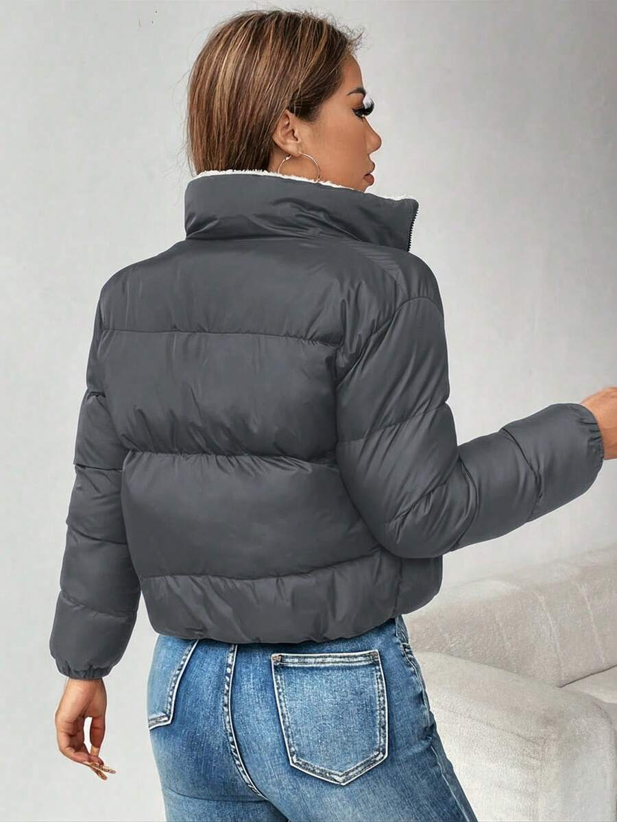 PETITE Women's Warm Thermal Lined Zip-Up Padded Coat, Winter,Cozy Fall And Winter Clothes For Women